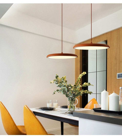 Modern Art Design LED Pendant Light UFO Round Plate Suspension Lamp For Dining Room Living Room Bedroom Table Study Hanging Lamp