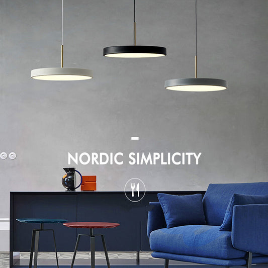 Northern Europe Minimalist Metal Pendant Light Hanging Lamp Creative Modern Simple Round Saucer