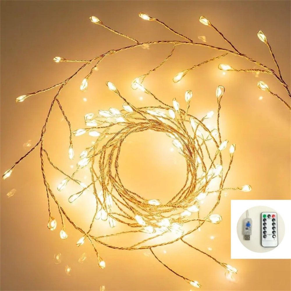 3M100LED/6M200LED/9M300LED/12M400LED Christmas USB with Remote Control Firecracker Light String