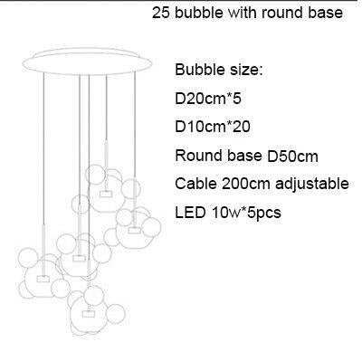 Modern Creative Clear Glass Bubble Ball LED Pendant Llights Kitchen Bedroom Store Cafe Interior Lighting Decorative Hanging Lamp