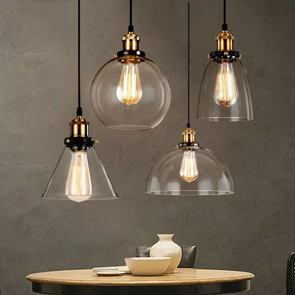 Vintage Pendant Lights Glass Pendant Lamps Loft Industrial Hang Lamp Smoky Grey Lamparas De Techo Colgante Modern Lustre Pendent