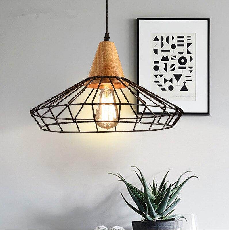 Nordic Vintage Wood Pulley Pendant Light Industrial Lighting Fixtures Retro Hanglamp For Bar Living Room Restuarant
