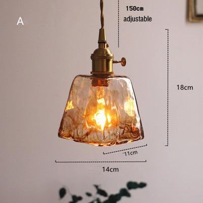 Vintage Brass Chandelier Glass Lamp Art Creative Personality Chandelier