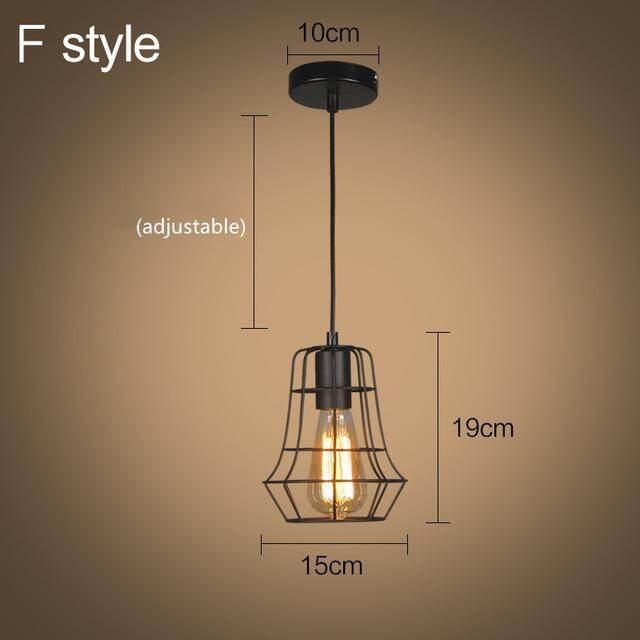modern cage pendant light iron minimalist retro Scandinavian loft pyramid pendant lamp metal Hanging Lamp E27 Indoor ZDD0011
