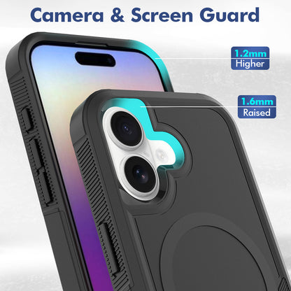 Premium 2IN1 Heavy Armor Magnetic Charging Case for IPhone 17 Air 16 15 Pro Max Shockproof PC Matte Protect Cover