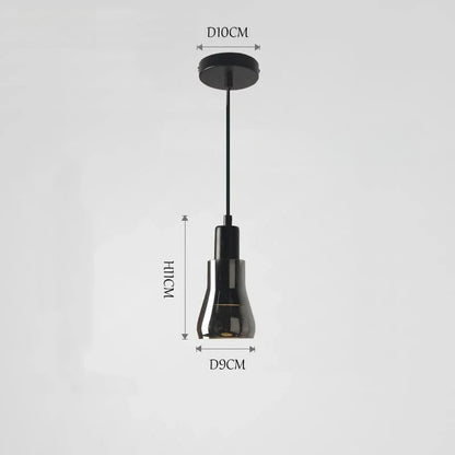 LED Chandelier Modern Minimalist Smoke Gray Glass Restaurant Bar Bedroom Bedside Single Head Pendant Lamp Indoor Lighting