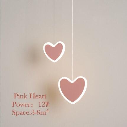 creative cute heart-shaped LED pendant lights net red shop/aisle/bedside children's lamp restaurant bar 2 head pendant lamp
