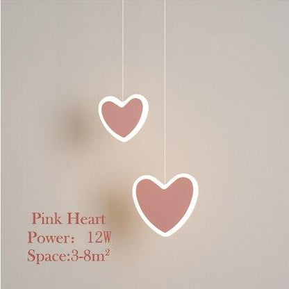creative cute heart-shaped LED pendant lights net red shop/aisle/bedside children's lamp restaurant bar 2 head pendant lamp