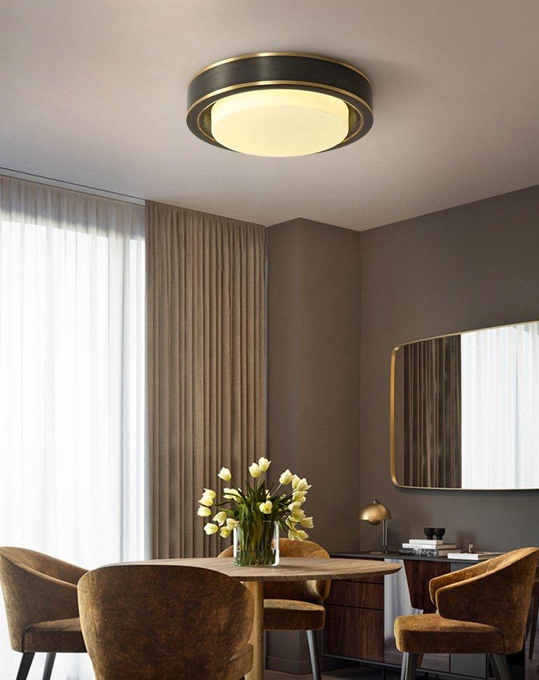 Simple Modern Room Living Room Black Copper Ceiling Lamp
