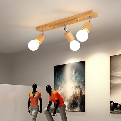 Modern Wood Metal Ceiling Lamp 39cm LED Coffe Bar Shop rRestaurant Decoration TV Background Lighting  Light Fixture