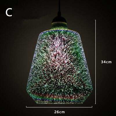 Modern 3D Colorful Nordic Starry Sky Hanging Glass Shade Pendant Lamp Lights E27 LED For Kitchen Restaurant Living Room