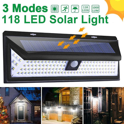 Goodland 118 LED Solar Light Outdoor Solar Lamp Powered Sunlight PIR Motion Sensor Waterproof Street Lamp for Garden Decoration