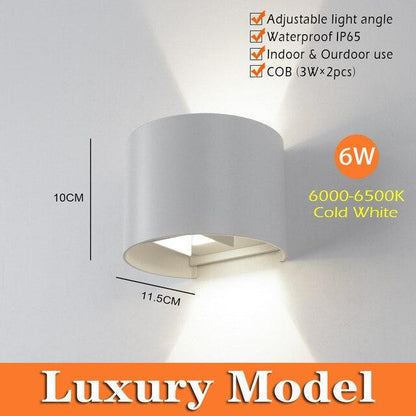 6W LED Wall Lamp IP65 Waterproof Indoor & Outdoor Aluminum Wall Light Surface Mounted Cube LED Garden Porch Light
