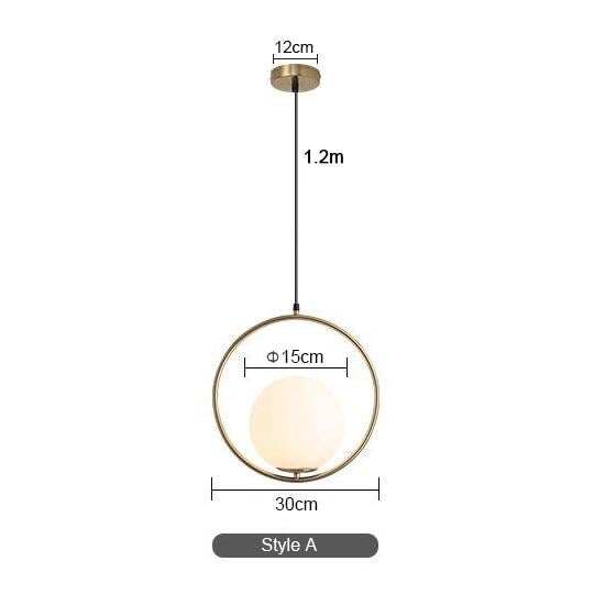 Modern LED Round Glass Ball Pendant Lights Iron E14 Pendant Lamps Hanging Light Fixture for Living Room Bedroom Dining Room