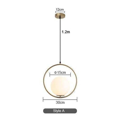 Modern LED Round Glass Ball Pendant Lights Iron E14 Pendant Lamps Hanging Light Fixture for Living Room Bedroom Dining Room
