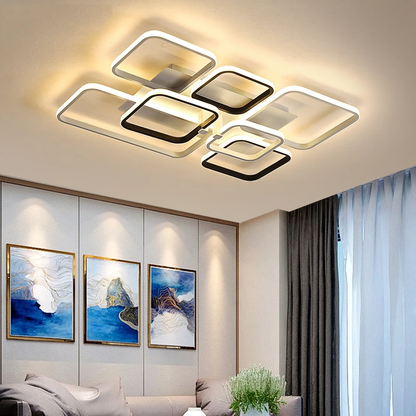 Grey White Rectangle Shape Modern LED Ceiling Lights For Living Room Bed Room Studio Lighting Creative Modern Ceiling Lamp