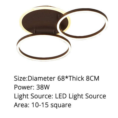 Surface Mounted Led Chandelier White&Coffee Body Modern Led Chandelier Lighting Living Room Bedroom Kitchen Dining Room L