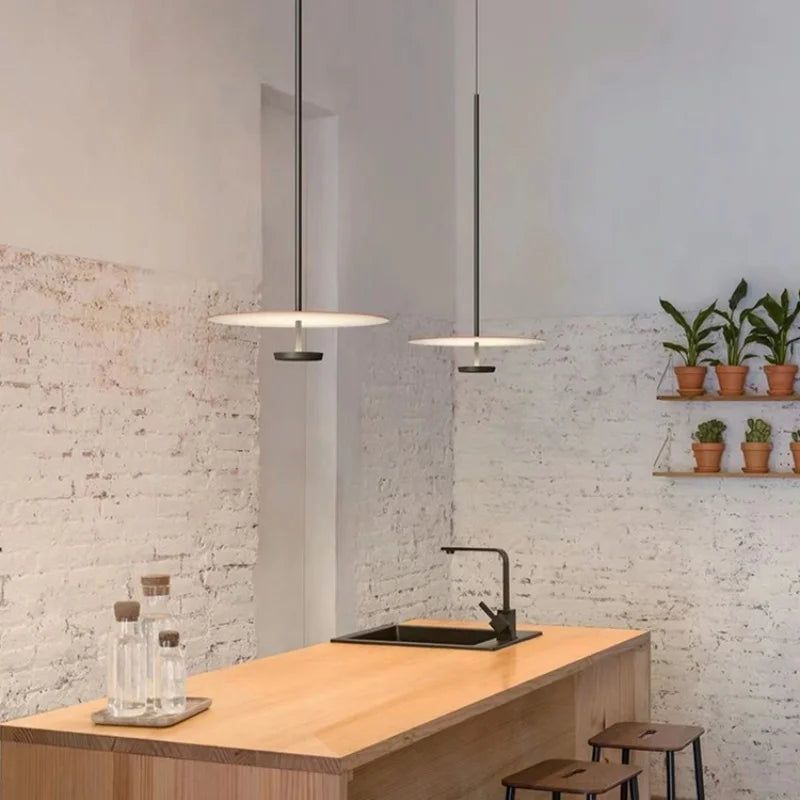Nordic Minimalist LED Disc Hanging Lights for Restaurant Coffee Table Bedroom Bar Home Pendant Lights