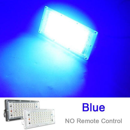 LED Flood Light 50W RGB Led Floodlight Remote control COB chip LED street Lamp AC waterproof IP65 outdoor Lighting