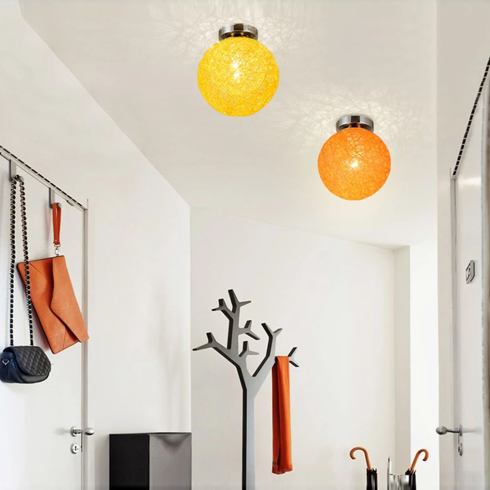 Modern Ceiling Lamp  LED Indoor Light Hemp And iron Pendant 20cm Lamp The Restaurant Shops Bar Corridor Light  Fixture