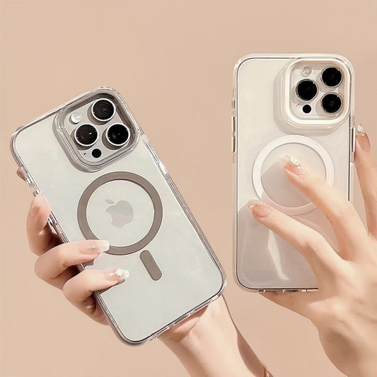 Matte Translucent For Solid-color Magsafe Case For iPhone 17 16 15 14 Plus 13 12 11 Pro Max Magnetic Wireless Charge Hard Cover