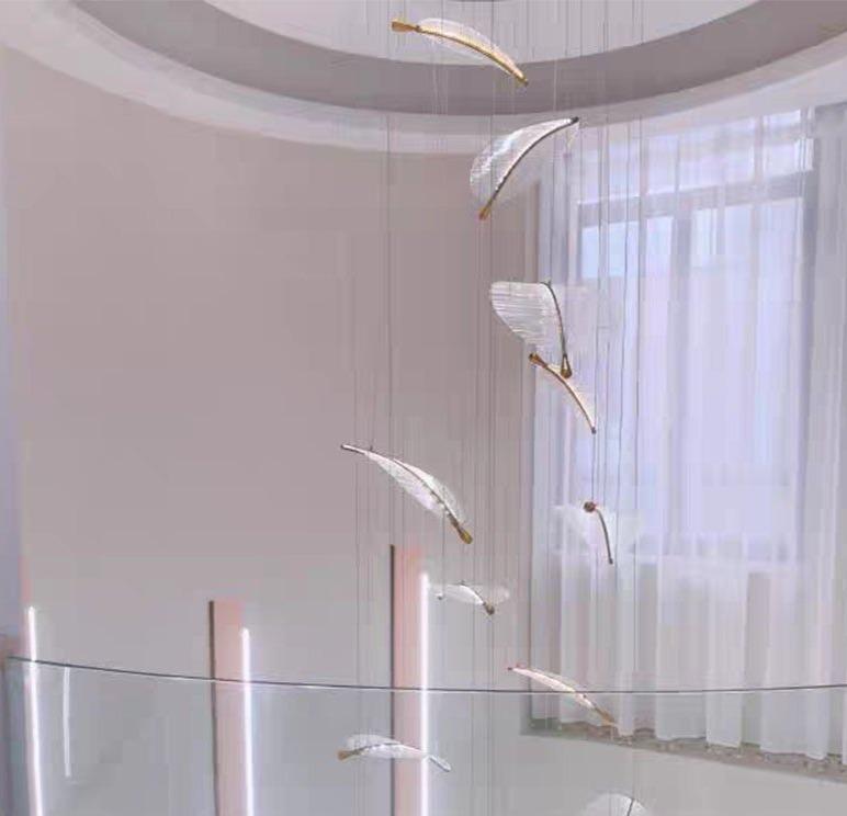 Modern Art Decorative Feather Chandelier Villa Hotel Non-standard Large Art Pendant Chandelier