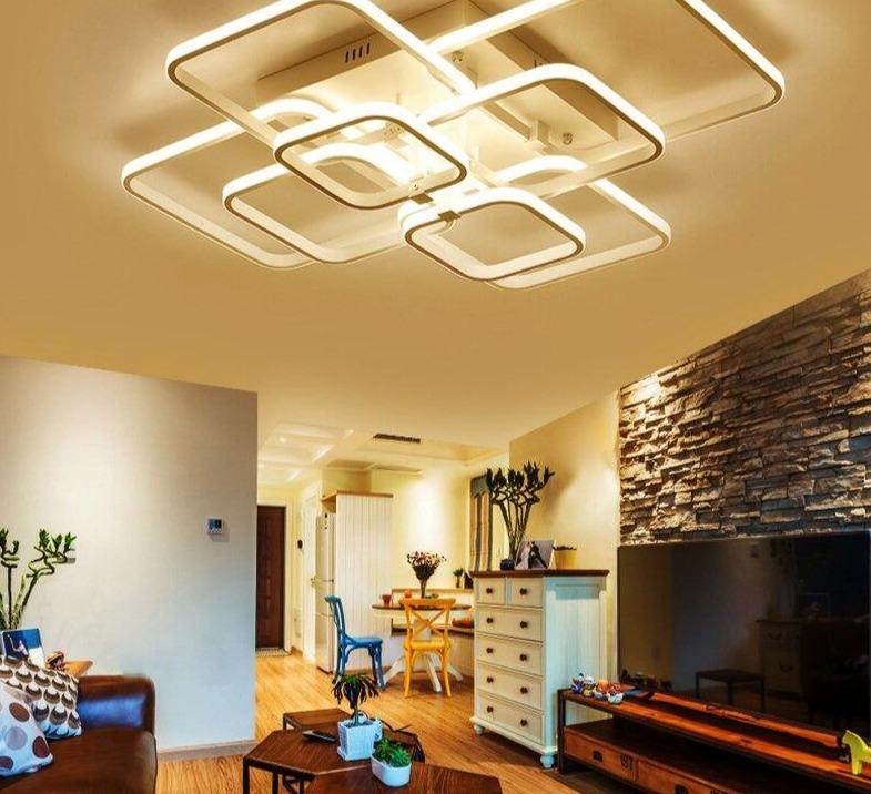 New Modern Led Acrylic Pendant Lights Fixture Rectangular Living Room Lights Luminarias De Interior Home Decoration