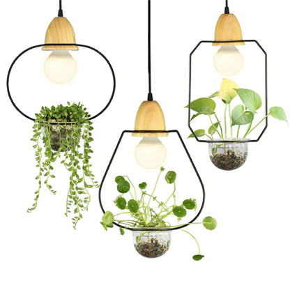 Modern Simple Plant Chandelier American Restaurant Coffee Shop Balcony Iron Decorative Lamps and Lanterns