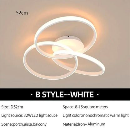 Modern LED Ceiling Light Acrylic Trefoil Dimmable Black White And Gold Indoor Lamp For Living Room Bedroom Dining Room Luminaire