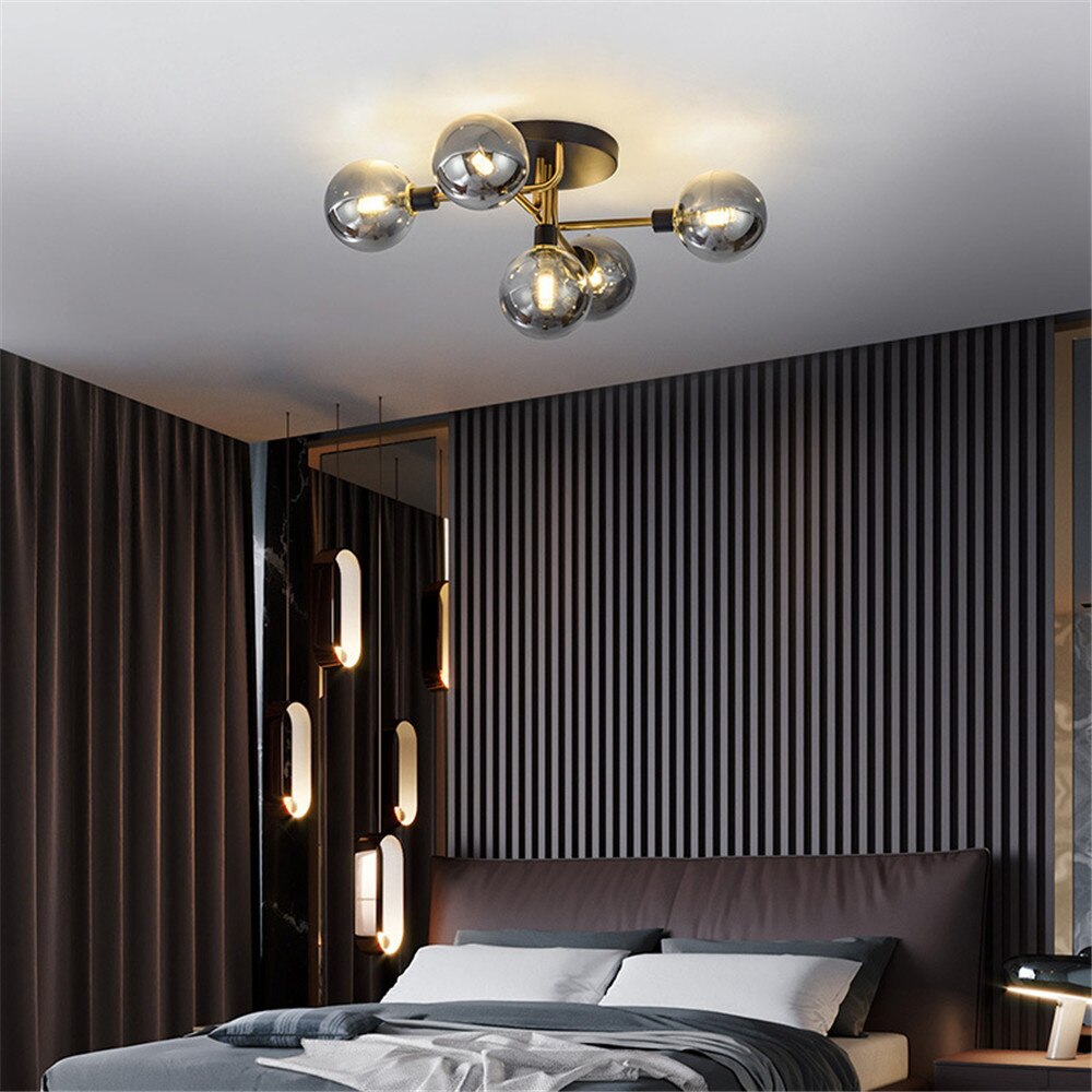 Europe LED Ceiling Lamp 5 Glass Ball LED Blub Indoor Lighting Modern Bedroom Dining Room Shop Porch Decoration Light Fixture