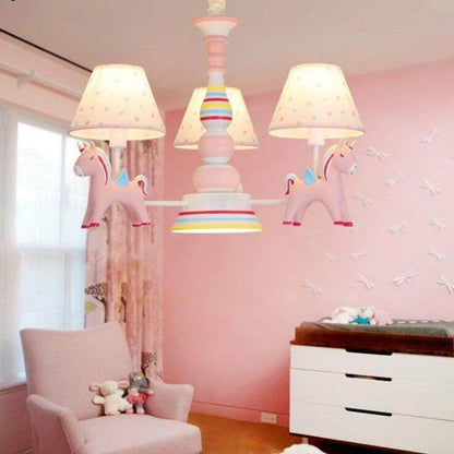Chandelier Children's Room Lamp Boy And Girl Baby Bedroom Chandelier Nordic Pastoral  Cartoon Creative Pegasus Lamps
