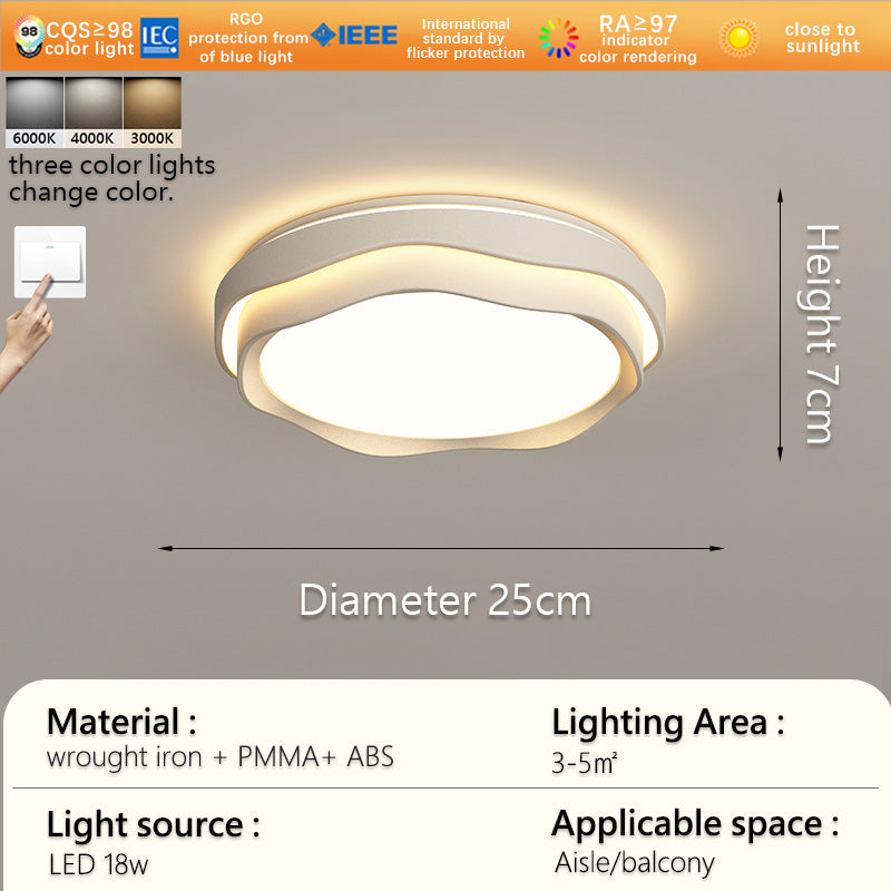 Cream wind aisle light Entrance corridor Cloakroom light Full spectrum eye protection Modern simple balcony ceiling light