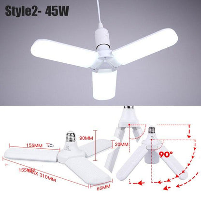 E27 Led Bulb Lamp Ampoule Leds Football Lamps Bulbs Foldable Fan Blade Lights Adjustable 45W 40W 60W For Kitchen Lighting