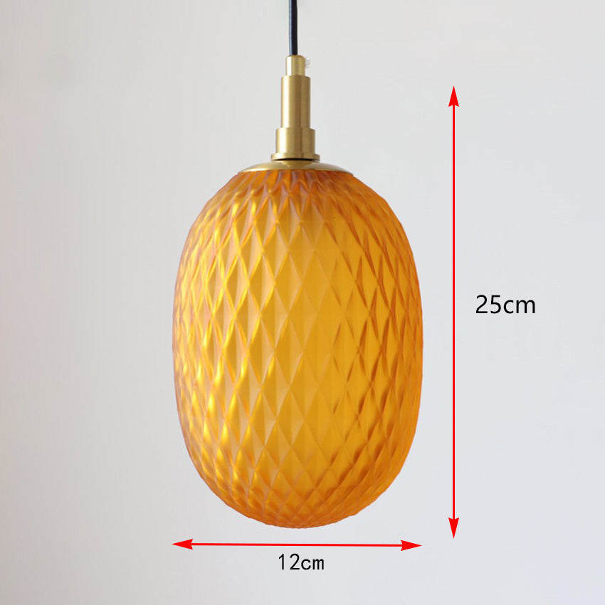 Nordic Pendant Light Bedroom Bedside Glass Droplight Colored Homestay Restaurant Staircase Bar Luminaire