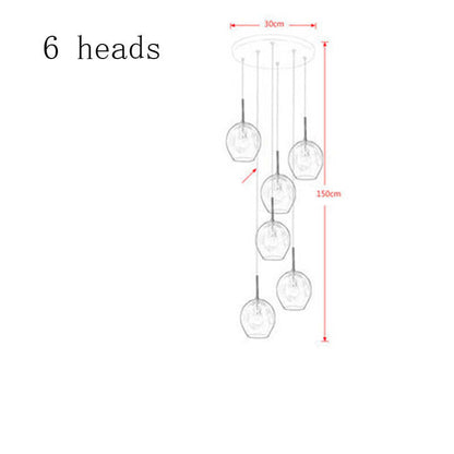LED Duplex Staircase Chandelier Villa Hotel Revolving Living Room Modern Simple Creative Loft Small Apartment Lamp