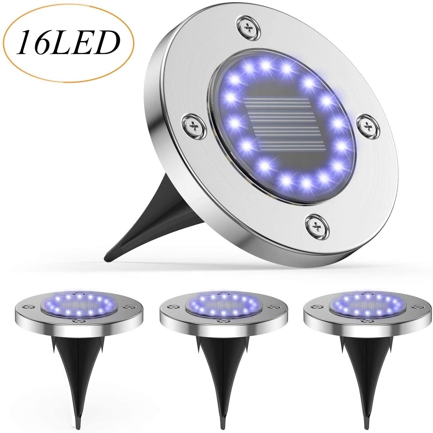 Soalr Garden Light Solar Pathway Lamp Outdoor Disk Light 16led Lawn Lights Garden Decoration Waterproof Solar Lamp Ground Light