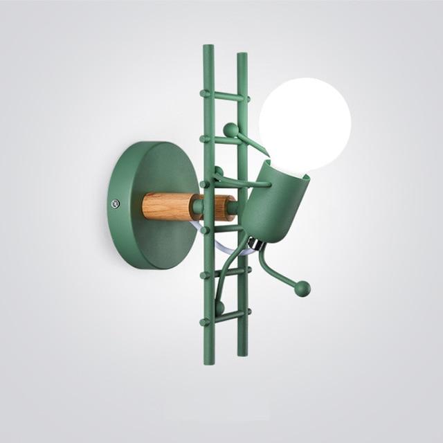 Iron Led Wall Lamp American Creative Wall Lights Metal Cartoon Robot Sconce Wall Light bedroom Children room Luminaire
