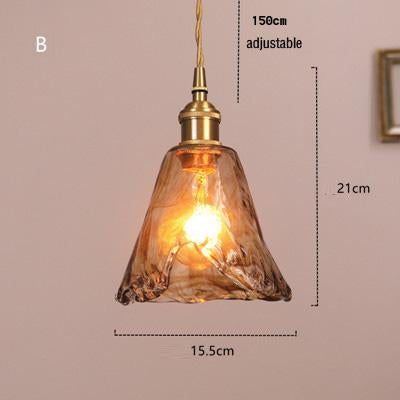 Vintage Brass Chandelier Glass Lamp Art Creative Personality Chandelier