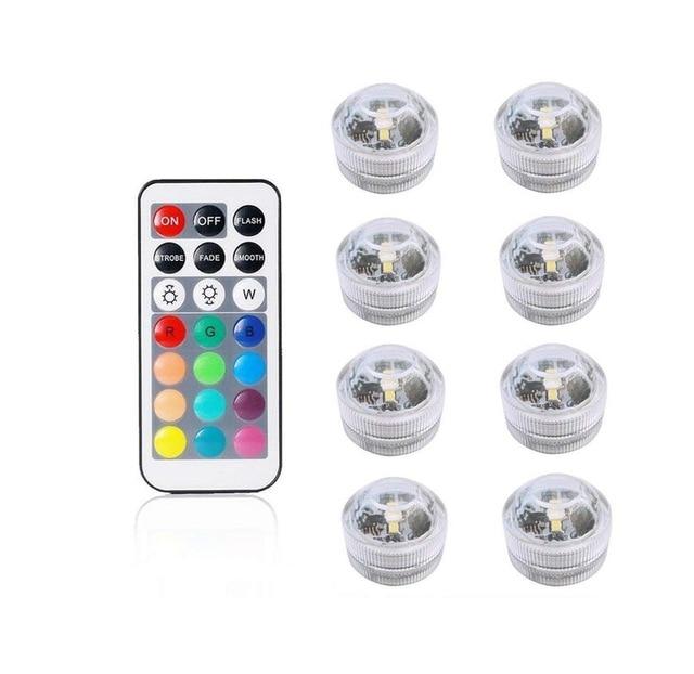 Remote Controlled RGB Submersible Light Battery Operated Underwater Night Lamp Vase Bowl Outdoor Garden Wedding Party Decoration