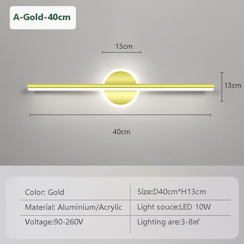 Modern LED Wall Lamp Mirror Light Bathroom Toilet Black Gold Long Strip Fixture Led Lighting Lamps