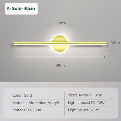 Modern LED Wall Lamp Mirror Light Bathroom Toilet Black Gold Long Strip Fixture Led Lighting Lamps