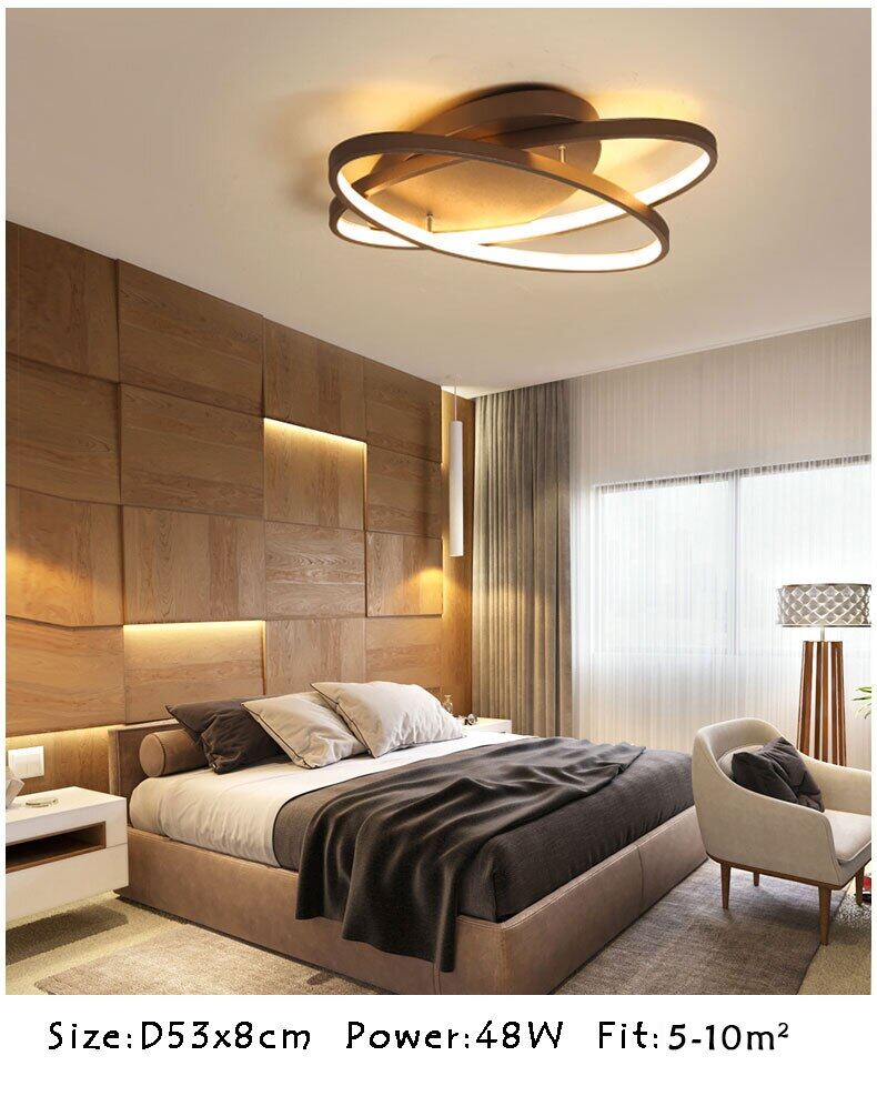 Coffee&White Body Modern Led Ceiling Lights AC Art Decoration LED Ceiling Lamp For Living Room Bedroom Dining Room Lamp