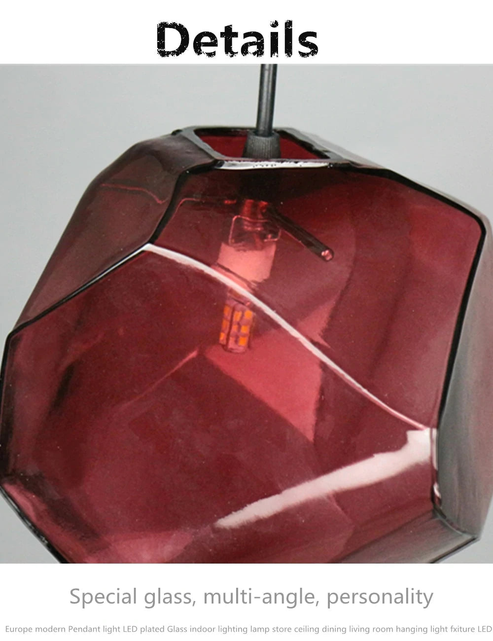 Simple Stone glass pendant light colorful indoor G4 LED lamp The restaurant dining room bar cafe shop lighting Fixture