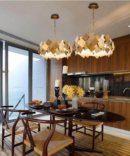 Modern Gold Stainless Steel Pendant Light Luxury Living Room Dinning Room Lustre Pendent American Simple Metal Hanging Light