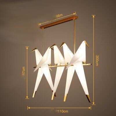 Nordic Bird Iron Pendant Light Paper Crane LED Lamp   Suspension Luminaire Loft Living Room Restaurant Pendant Lamp