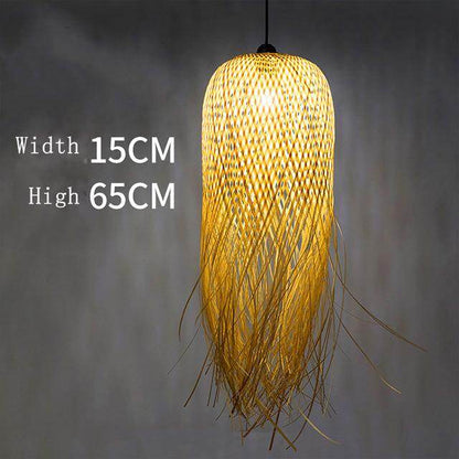 Chinese Bamboo Pendant Lights Led Hang Lamps For Home Luminaire Design Japanese Pendant Loft Hanging Lustre Suspension Fixtures