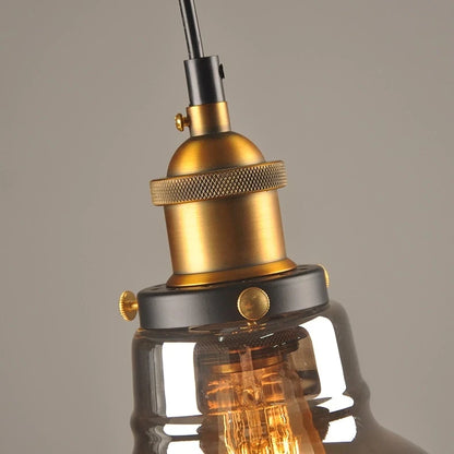 Vintage Pendant Lights Glass Pendant Lamps Loft Industrial Hang Lamp Smoky Grey Lamparas De Techo Colgante Modern Lustre Pendent