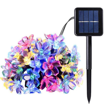 5m 7m 12m 22m Peach Flower Solar Lamp Power LED String Fairy Lights  Solar Garlands Garden Christmas Decor For Outdoor