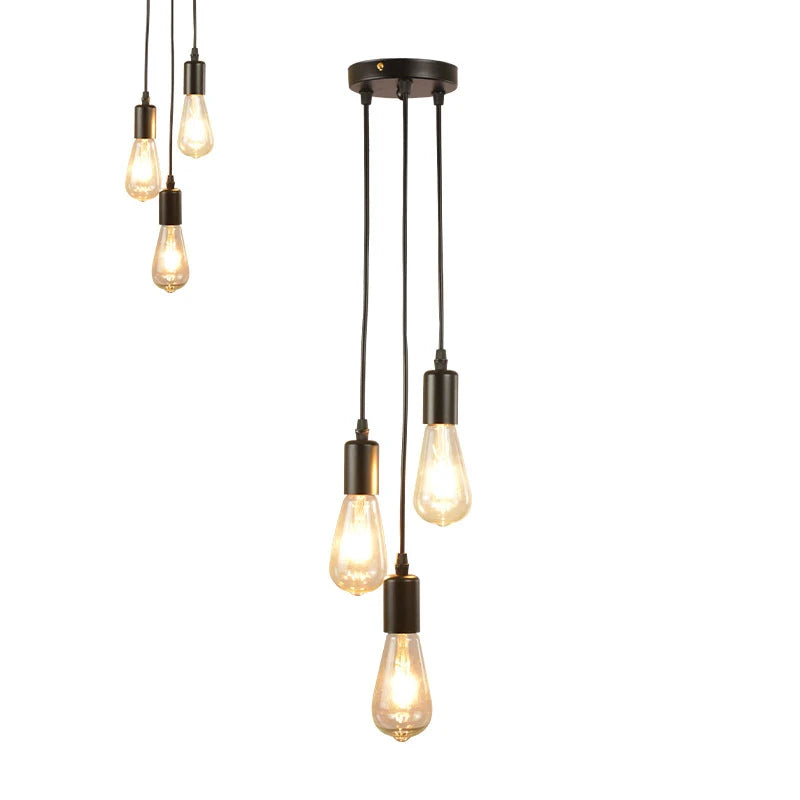 Female ceiling chandelier multi-head chandelier creative restaurant clothing store chandelier retro industrial wind braided wire lamp
