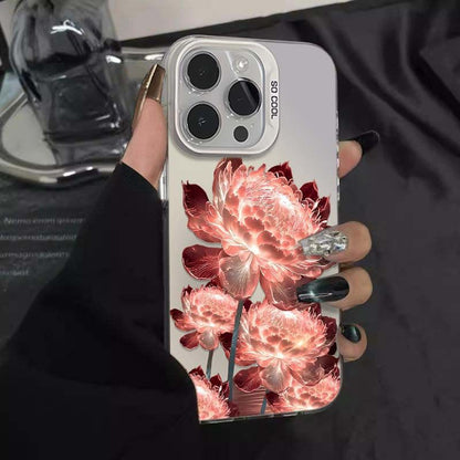 Rose Gold Lotus Flower Suitable for Apple 16 Pro Max Phone Case IPhone 15 Pro Trend 14/13/xs12/11 XSMAX